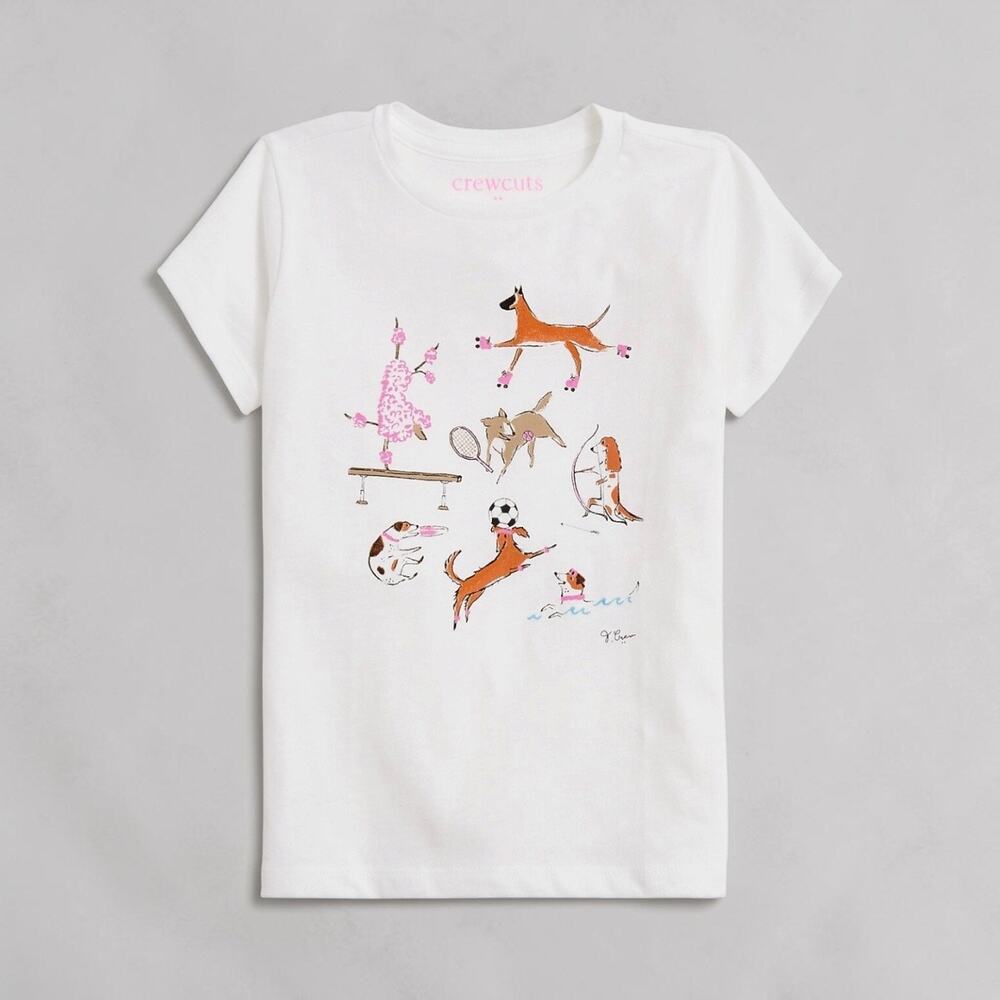 NWT! J. Crew Crewcuts Girl's Sporty Graphics Tee Sz S 6-7